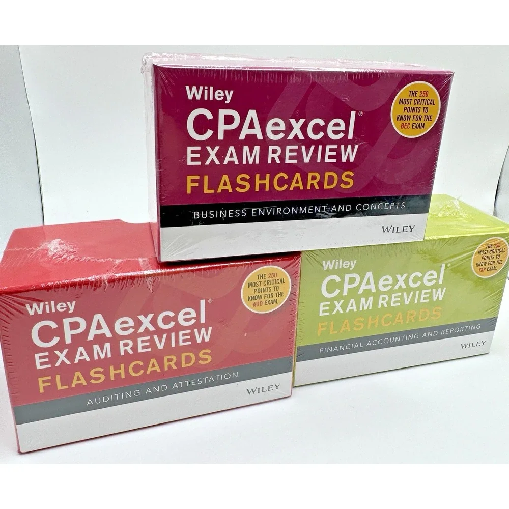 3 Wiley CPAexcel Exam Review Flashcards Auditing Accounting Business New Sealed